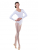Купальник гимнастический SOLO. Белый. Длинный рукав.
