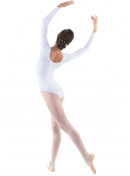 Купальник гимнастический SOLO. Белый. Длинный рукав.